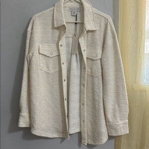 Rachel Zoe Cream Textured Jacket